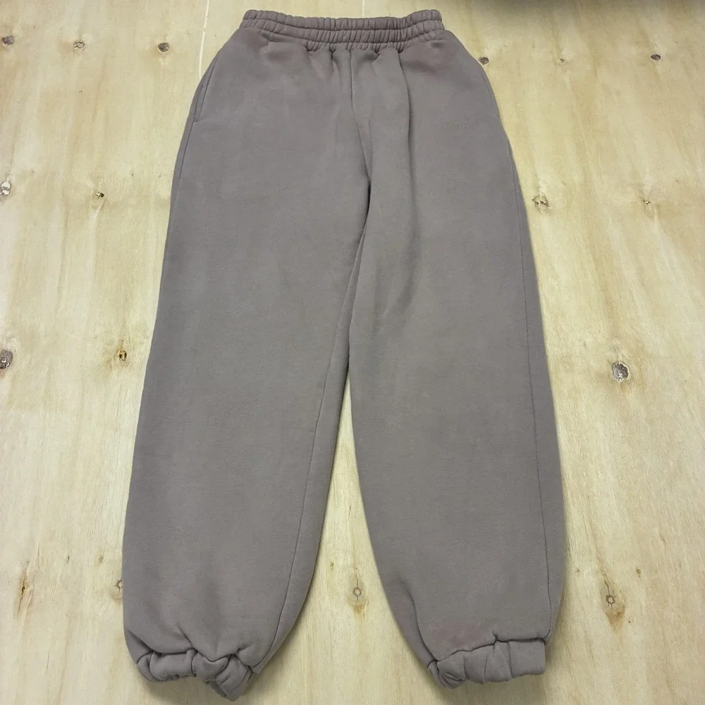 COMFRT Sweatpants Mens Medium Brown Fleece Elastic Waist Pockets Cuffed